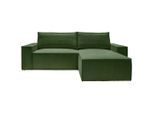 Mid.you , Dunkelgrün , Holz, Textil , Füllung: Polyester, Silikon , 251x170 cm , Made in EU , Armlehnen seitenverkehrt montierbar , Wohnzimmer, Sofas & Couches, Schlafsofas, Schlafsofas