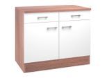 Möbelix , Weiß, Sonoma Eiche , Holzwerkstoff , 1 Fächer , 2 Schublade(n) Schubladen , einzeln stellbar , 100x85x57 cm , Made in Germany , individuell planbar , Küche, Küchenblöcke, Küchenschränke, Küchenunterschränke