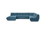 Livetastic , Petrol , Textil , U-Form, einzeln stellbar , 390x210 cm , Made in EU , Rücken echt, individuell planbar , Wohnzimmer, Sofas & Couches, Wohnlandschaften, Wohnlandschaften U-Form