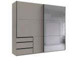 Mid.you , Sahara , Glas, Holzwerkstoff , 3 Fächer , 3 Schublade(n) Schubladen , 250x216x65 cm , BQ - Bündnis für Qualität, Made in Germany, DIN EN ISO 9001 , umfangreiches Zubehör erhältlich, in verschiedenen Größen erhältlich, in verschiedenen Holzdekoren erhältlich, Schrankfront mit Spiegel ,