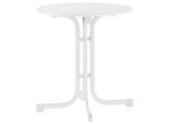 Sieger , Weiß , Holzwerkstoff , rund , 70x72x70 cm , klappbar, wetterbeständig , Gartenmöbel, Gartentische, Gartentische