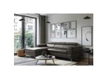 Livetastic , Dunkelbraun , Textil, Leder , Echtleder , Rindleder , L-Form , 247x173 cm , Made in EU , Bettkasten erhältlich, Lederauswahl, Bettfunktion erhältlich, Rücken echt , Wohnzimmer, Sofas & Couches, Schlafsofas, Ecksofas mit Schlaffunktion