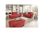Sit & More , Rot , Textil , Buche , 194x84x91 cm , Goldenes M, DGM-Klimapakt, Oeko-Tex® Standard 100, Made in Europe , Rücken echt, Armteil rechts ,