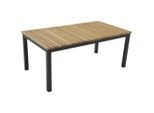 Gardenson , Schwarz, Teakfarben , Holz, Metall , Teakholz , rechteckig , 60x45x110 cm , Gartenmöbel, Gartentische, Loungetische & Beistelltische Outdoor