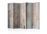artgeist , Hellgrau, Beige , Holz, Kunststoff, Textil , Kiefer , massiv , Betonoptik , 225x172x3 cm , Motiv auf Vorder- und Rückseite, Akustikschaumstoff , Kleinmöbel, Paravents