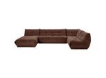 Livetastic , Braun , Textil , U-Form, einzeln stellbar , 390x210 cm , Made in EU , Rücken echt, individuell planbar ,