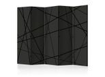 artgeist , Anthrazit, Schwarz , Holz, Kunststoff, Textil , Kiefer , massiv , geometrisch , 225x172x3 cm , Motiv auf Vorder- und Rückseite, Akustikschaumstoff , Kleinmöbel, Paravents