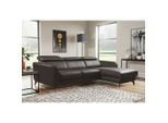 Livetastic , Dunkelbraun , Textil, Leder , Echtleder , Rindleder , L-Form , 261x183 cm , Made in EU , Lederauswahl, seitenverkehrt erhältlich, Rücken echt , Wohnzimmer, Sofas & Couches, Wohnlandschaften, Ecksofas