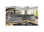 Mid.you , Grau, Hellgrau , Textil , 338x189 cm , Made in EU ,