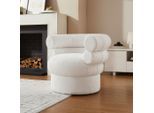 Livetastic , Weiß , Textil , Eukalyptusholz , 86.4x71x79 cm , Sitzfläche 360° drehbar, gepolsterte Armlehnen , Esszimmer, Esszimmerstühle, Stühle