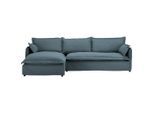 Livetastic , Blau , Textil , Füllung: Schaumstoff, Polyester , Ottomane links, L-Form , 295x165 cm , Rücken echt ,