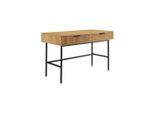 Livetastic , Schwarz, Eichefarben , Metall , Eiche , furniert , 2 Schublade(n) Schubladen , rechteckig , 60x75x120 cm , Stauraum , Büromöbel, Schreibtische, Schreibtische