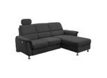 Livetastic , Schwarz , Textil , Uni , Ottomane rechts, L-Form , 231x165 cm , Made in EU , Herz-Waage-Funktion, USB-C-Anschluss ,