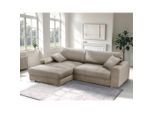 Livetastic , Cappuccino , Textil , Füllung: Schaumstoff, Schaumstoffflocken,Schaumstoff, Schaumstoffflocken , L-Form, einmalig seitenverkehrt montierbar , 269x177 cm , Made in EU , Liegefunktion, Schlafen auf Sitzhöhe, Rücken echt ,