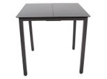Gardenson , Schwarz , Glas , quadratisch , 80x73x80 cm , ausziehbar, platzsparend , Gartenmöbel, Gartentische, Gartentische