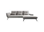 Möbelix , Silberfarben, Hellgrau , Textil, Holzwerkstoff , Ottomane rechts, Ottomane links , 301x191 cm , Wohnzimmer, Sofas & Couches, Wohnlandschaften