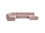 Livetastic , Altrosa , Textil , U-Form, einzeln stellbar , 390x210 cm , Made in EU , Rücken echt, individuell planbar , Wohnzimmer, Sofas & Couches, Wohnlandschaften, Wohnlandschaften U-Form