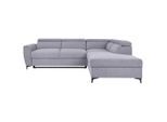 Mid.you , Grau , Textil , Ottomane rechts, L-Form , 255x217 cm , Wohnzimmer, Sofas & Couches, Schlafsofas, Ecksofas mit Schlaffunktion