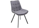 Luca Bessoni , Grau, Schwarz , Metall, Textil , 54x86x62 cm , Esszimmer, Esszimmerstühle, Polsterstühle