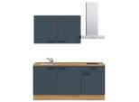 Nobilia , Blau, Eichefarben , Holzwerkstoff , 1 Schublade(n) Schubladen , nur wie online abgebildet bestellbar , 180 cm , Blauer Engel, Pefc, Goldenes M, Made in Germany, DGM-Klimapakt , seitenverkehrt erhältlich, vormontierter Korpus, Anti-Fingerprint , Küche, Küchenblöcke, Küchenzeilen