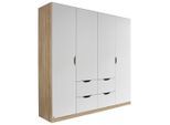 Rauch Möbel , Weiß, Sonoma Eiche , Holzwerkstoff , 2 Fächer , 4 Schublade(n) Schubladen , 181x197x54 cm , Blauer Engel, BQ - Bündnis für Qualität, Made in Germany ,