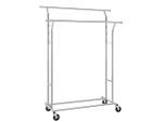 Möbelix , Silberfarben , Metall, Kunststoff , 130x148-172x55 cm , standfeste Füße , Kleinmöbel, Kleiderständer, Kleiderwagen