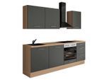 Impuls , Graphitfarben , Holzwerkstoff , 3 Schublade(n) Schubladen , nur wie online abgebildet bestellbar , 230 cm , GS-geprüft, Pefc, Goldenes M, Made in Germany , seitenverkehrt erhältlich, vormontierter Korpus , Küche, Küchenblöcke, Küchenzeilen
