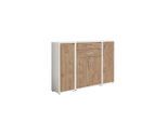 Mid.you , Weiß, Eichefarben , Holzwerkstoff , 5 Fächer , 2 Schublade(n) Schubladen , 172.6x113.6x33 cm , Made in Germany , erweiterbar, in verschiedenen Holzdekoren erhältlich , Büromöbel, Aktenschränke & Aktenregale, Aktenschränke