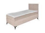 P & B , Beige , Textil , H2 , 1-Zonen , 90x200 cm , Made in EU, Made in Europe , gepolstertes Kopfteil, Federkernmatratze, Topper durchgehend, in verschiedenen Größen erhältlich, Matratze durchgehend ,