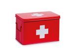 Zeller Present , Rot , Metall , 5 Fächer , 32x20x21 cm , Tragegriff, Deckel abnehmbar ,
