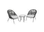 Gardenson , Schwarz, Weiß , Füllung: Polyester , gastro- und objekttauglich, regenabweisend, UV-beständig, wetterfest, Stühle stapelbar, platzsparend verstaubar, geeignet für Balkon , Gartenmöbel, Gartenmöbel-Sets, Gartengarnituren