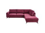 Mid.you , Bordeaux , Textil , Füllung: Schaumstoff, Silikon , Ottomane rechts, L-Form , 275x257 cm , Made in EU , Typenauswahl, Liegefunktion, seitenverkehrt erhältlich, Rücken echt ,