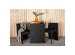 Gardenson , Grau, Schwarz , Metall, Kunststoff, Textil , Füllung: Schaumstoff , Tisch mit Glasplatte , Gartenmöbel, Balkonmöbel, Balkonmöbel-Sets
