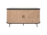 Möbelix , Schwarz, Eiche Artisan , Holzwerkstoff , Marmoroptik , 2 Fächer , 160x80x40 cm , stehend , Kleinmöbel, Kommoden, Sideboards