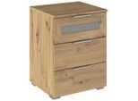Möbelix , Klar, Eiche Artisan , Glas, Holzwerkstoff , 3 Schublade(n) Schubladen , 62x47 cm , Blauer Engel, BQ - Bündnis für Qualität, Made in Germany ,