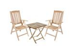 Gardenson , Teakfarben , Holz , Teakholz , Hartholz , 70x59x105 cm , Tisch klappbar, UV-beständig, wetterbeständig, Stuhl klappbar , Gartenmöbel, Gartenmöbel-Sets, Gartengarnituren