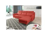 Livetastic , Rot , Textil, Leder , Echtleder , Rindleder , L-Form , 236x168 cm , Made in EU , Bettkasten erhältlich, Lederauswahl, seitenverkehrt erhältlich, Bettfunktion erhältlich, Rücken echt , Wohnzimmer, Sofas & Couches, Schlafsofas, Ecksofas mit Schlaffunktion