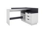 Mid.you , Schwarz, Weiß , Holzwerkstoff , 3 Schublade(n) Schubladen , rechteckig , 105x84x129 cm , Stauraum, seitenverkehrt montierbar , Büromöbel, Schreibtische, Eckschreibtische