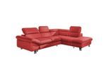 Mid.you , Rot , Textil , Ottomane rechts, L-Form , 266x214 cm , Made in EU ,