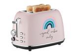 Trisa Electronics , Hellrosa , Metall , 28x18x18 cm , RoHS, Fsc, Reach , Krümelschublade, Auftaufunktion, Aufwärmfunktion , Küche, Küchenelektrogeräte, Toaster, Toaster