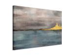 artgeist , Goldfarben, Graublau , Holz, Textil , Kiefer , rechteckig , 90x60x1.2 cm , Keilrahmen , Dekoration, Bilder & Rahmen, Bilder, Abstrakte Bilder