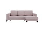 Livetastic , Rosa , Textil , Füllung: Schaumstoff , Ottomane rechts, L-Form , 244x156 cm , Made in EU , Liegefunktion ,