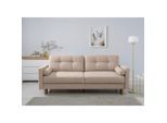Mid.you , Creme , Textil , Birke, Buche , Hartholz , Füllung: Silikon, Schaumstoffflocken,Polyurethan (Pur) , 222x93x99 cm , Made in EU , Rücken echt , Wohnzimmer, Sofas & Couches, Schlafsofas, Schlafsofas