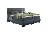 Mid.you , Anthrazit , Textil , H2 , 7-Zonen , 160x200 cm , Topper geteilt , Schlafzimmer, Betten, Boxspringbetten
