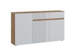 Möbelix , Eichefarben, Hellgrau , Holzwerkstoff , 4 Fächer , 2 Schublade(n) Schubladen , 150x88.3x40 cm , Kleinmöbel, Kommoden, Sideboards