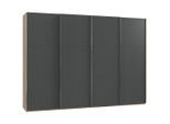 Mid.you , Graphitfarben, Eichefarben , Holzwerkstoff , 3 Fächer , 300x216.5x65 cm , BQ - Bündnis für Qualität, Made in Germany, DIN EN ISO 9001 , umfangreiches Zubehör erhältlich, in verschiedenen Größen erhältlich, in verschiedenen Holzdekoren erhältlich , Schlafzimmer, Kleiderschränke, Schwebetürenschränke