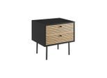 Livetastic , Schwarz, Eichefarben , Holz, Holzwerkstoff , Eiche , furniert , 2 Schublade(n) Schubladen , rechteckig , 50x50x40 cm , Stauraum ,