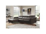 Livetastic , Dunkelbraun , Textil, Leder , Echtleder , Rindleder , L-Form , 261x183 cm , Made in EU , Lederauswahl, seitenverkehrt erhältlich, Rücken echt , Wohnzimmer, Sofas & Couches, Wohnlandschaften, Ecksofas