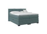Möbelix , Jadegrün , Textil , H4 , 5-Zonen , 200x200 cm , Bettkasten, gepolstertes Kopfteil , Schlafzimmer, Betten, Boxspringbetten