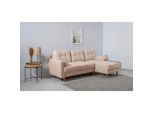 Mid.you , Creme , Textil , Birke, Buche , Hartholz , Füllung: Silikon, Schaumstoffflocken,Polyurethan (Pur) , L-Form, seitenverkehrt montierbar , 223x157 cm , Made in EU , Rücken echt ,